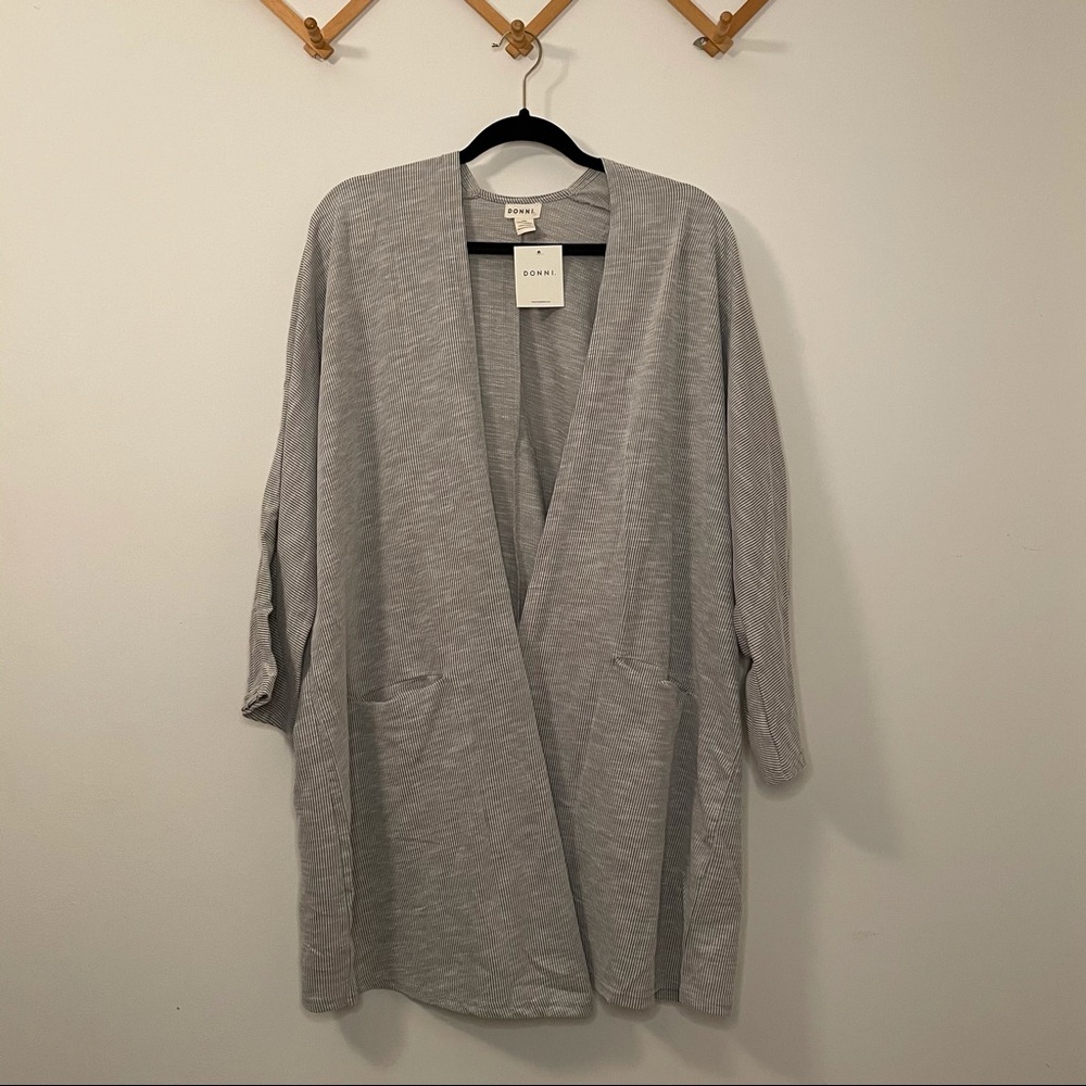 NWT DONNI Ribbed Open Front Cardigan Boho Anthro